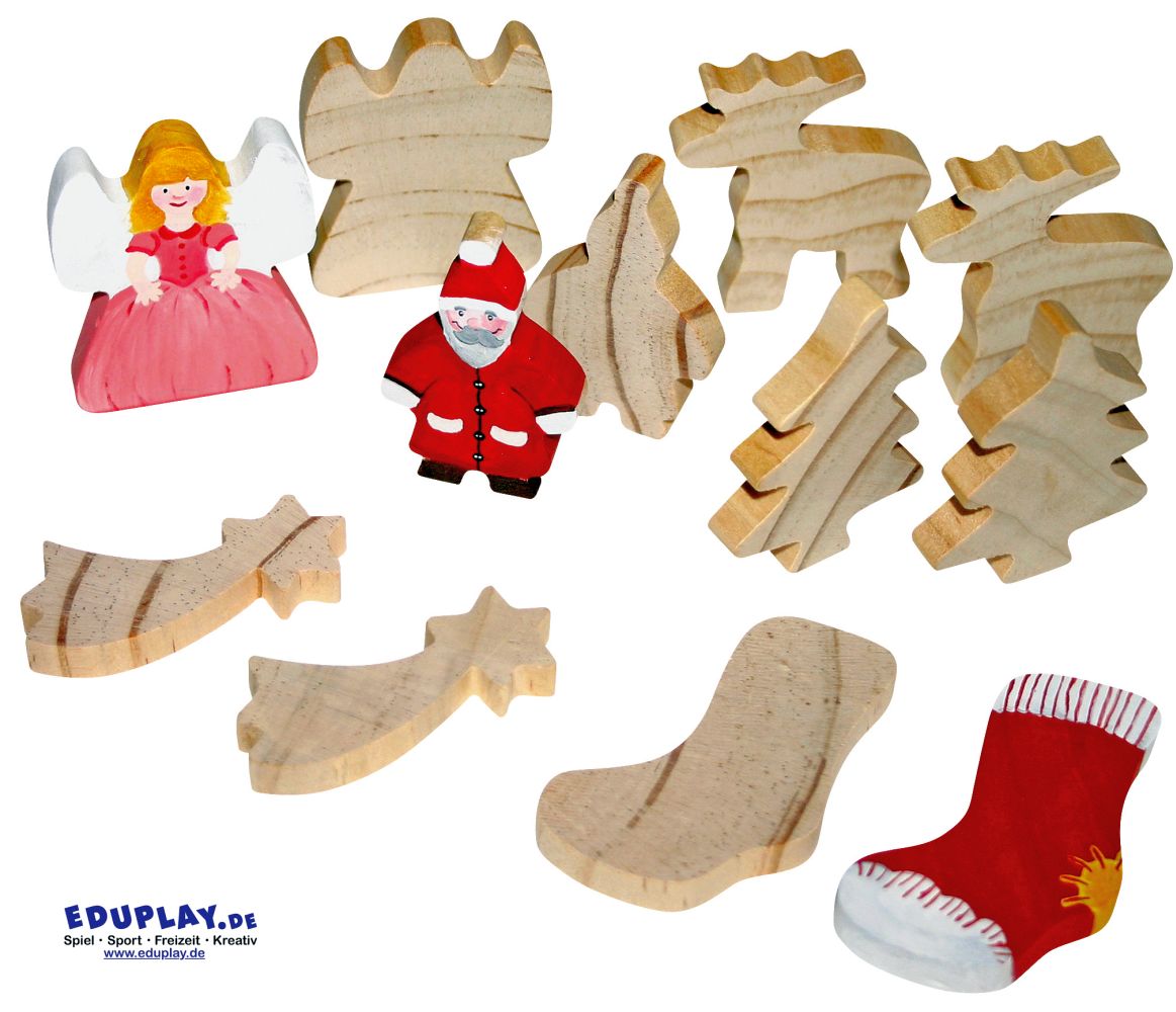 Eduplay Holzfiguren Weihnachten 12er Set