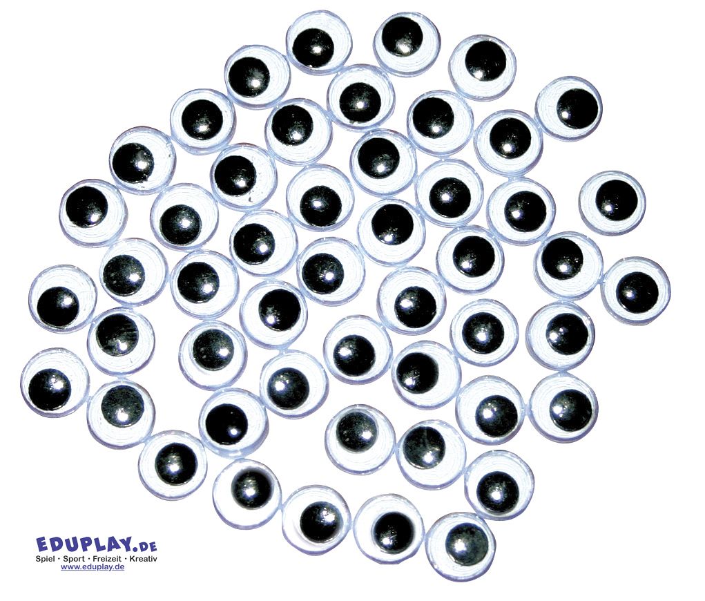 Eduplay Wackelaugen 8 mm, Schwarz/Weiß