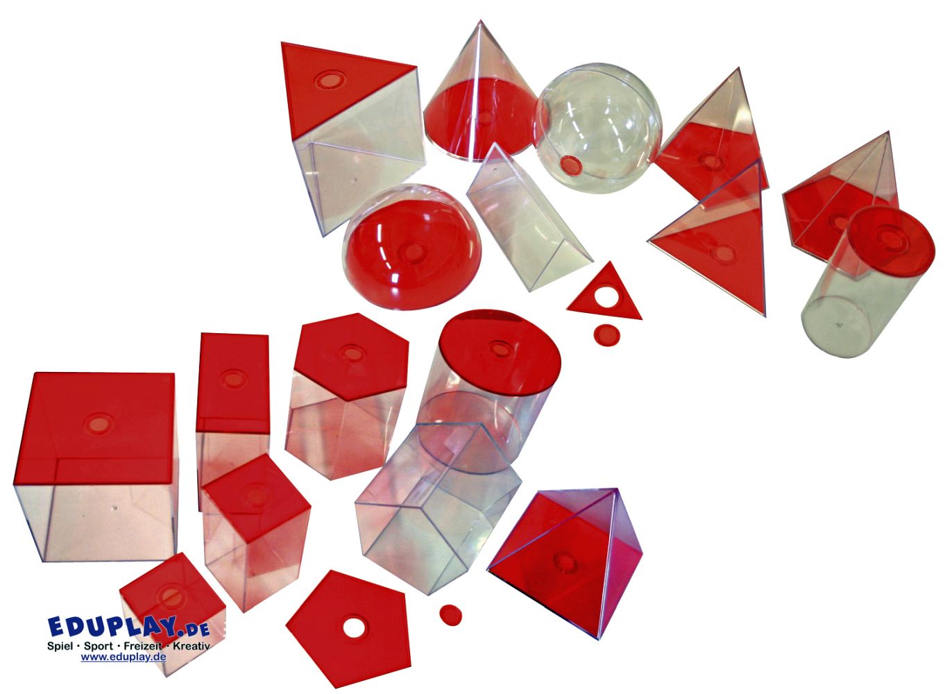Eduplay Geometrische Körper, Transparent (Rot) Groß