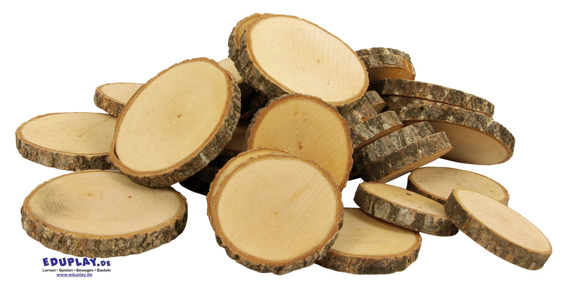 Eduplay Naturholzscheiben Rund Groß, 1 Kg